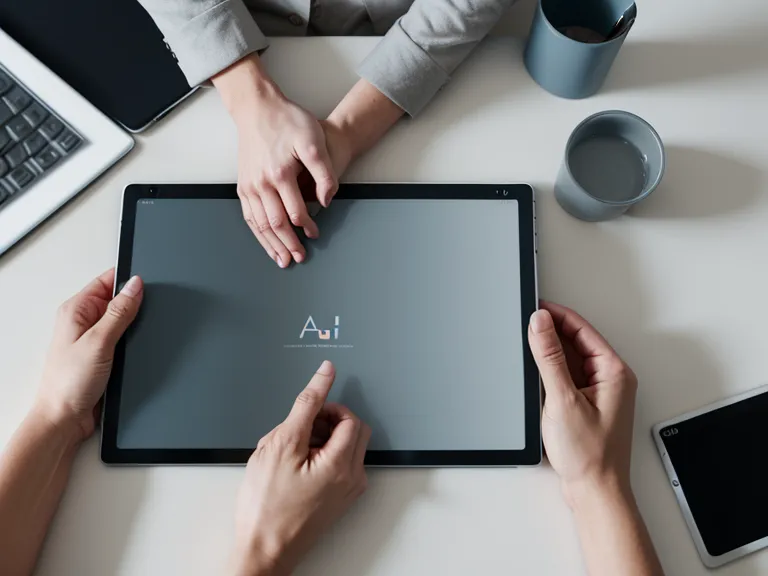 Hände halten ein Tablet mit einer Übersicht der KI-Risikoklassen für einen Wohlfahrtsverband