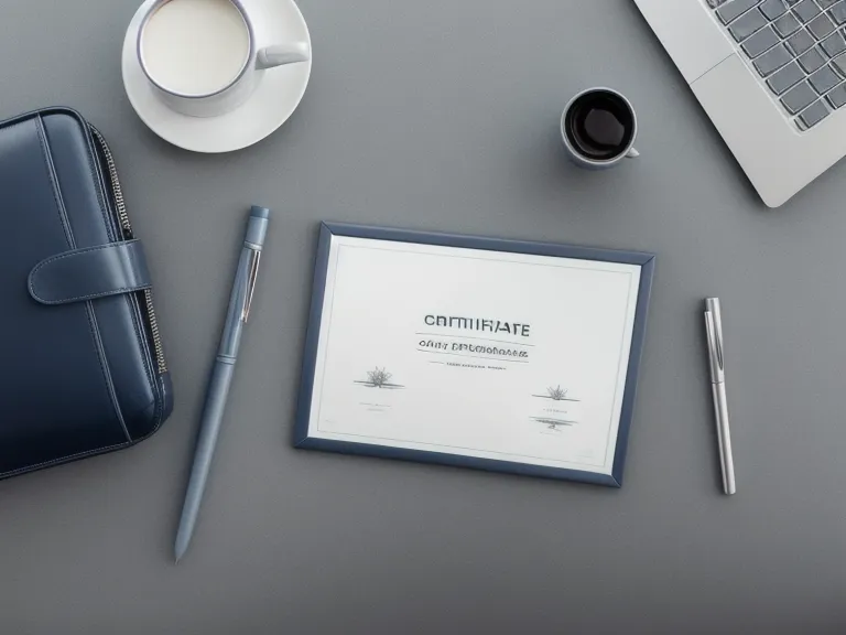 Detailaufnahme eines Zertifikats für KI-Kompetenz in einer professionellen Dokumentenmappe.