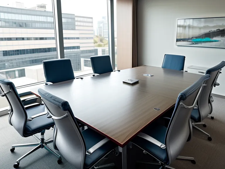 Hände halten eine markierte Kopie der EU-KI-Verordnung in einem hellen Büro.